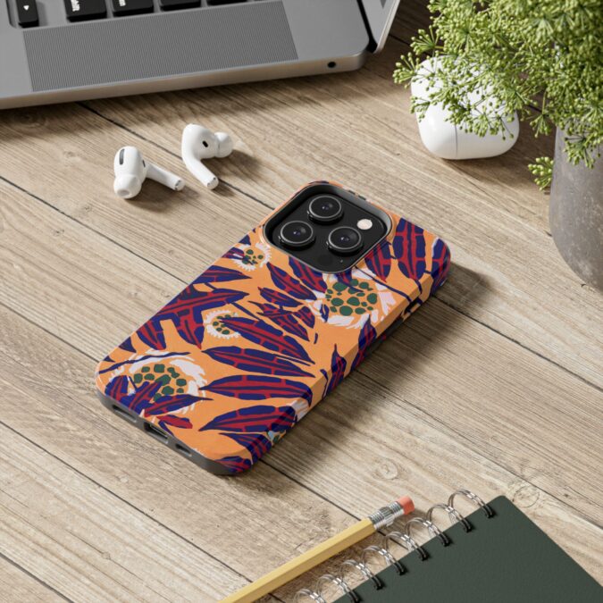 Red & Blue Leaf Abstract Phone Case - Image 48