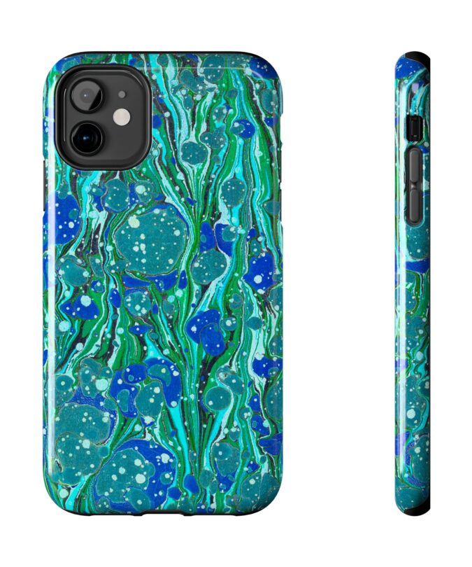 Marbled Phone Case - Aqua and Electric Blue