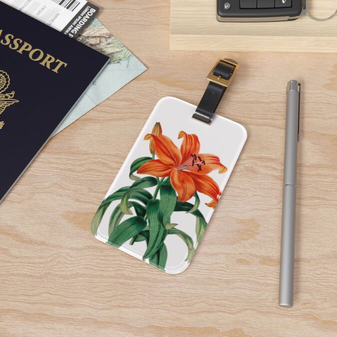 Tiger Lily Luggage Tag - White - Image 4
