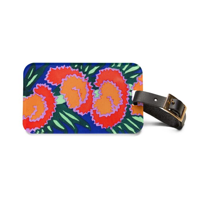 Orange & Red Floral Abstract Luggage Tag - Image 2