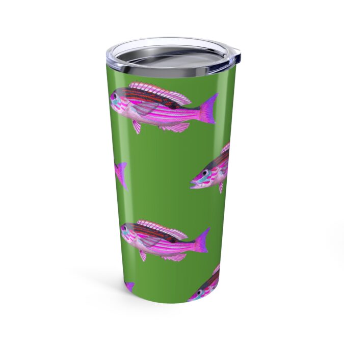 Patterned Prion Tumbler - Magenta on Lime Green