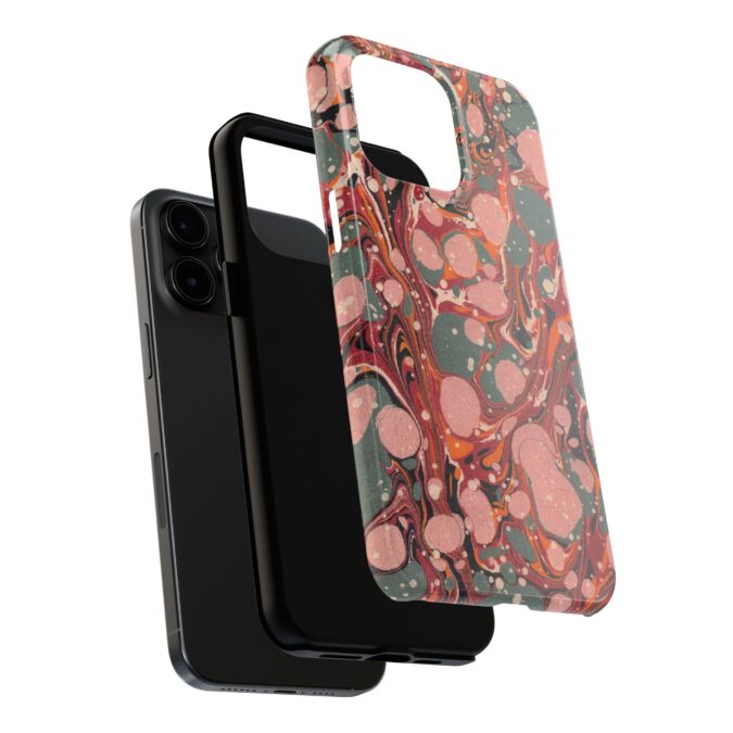 Marbled Paper Phone Case - Pale Pink & Moss Green - Image 68