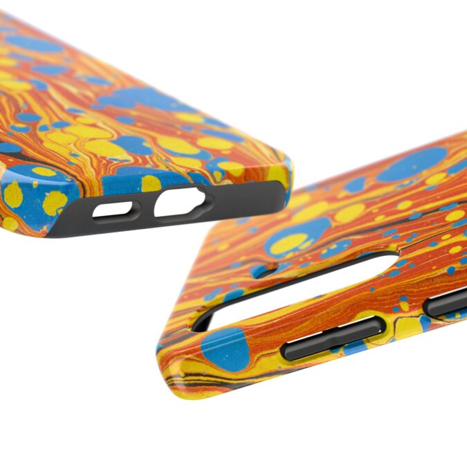 Marbled Phone Case - Orange, Yellow & Blue - Image 83