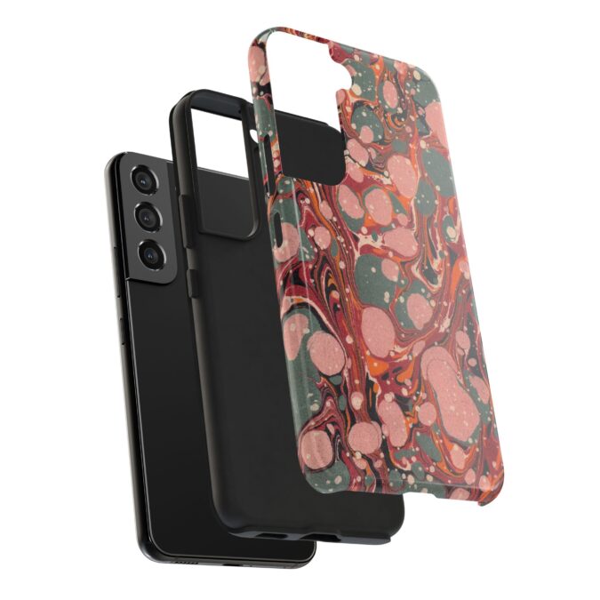 Marbled Paper Phone Case - Pale Pink & Moss Green - Image 92