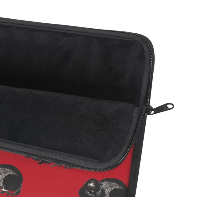 Black Cat Laptop Sleeve - Red - Image 6