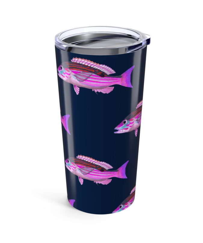 Patterned Prion Tumbler - Magenta on Navy