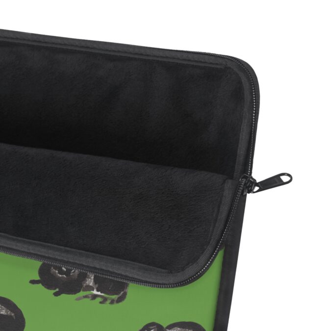 Black Cat Laptop Sleeve - Green - Image 9