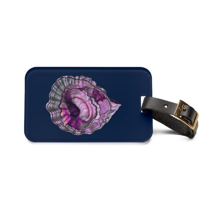 Pink Oyster Shell Luggage Tag - Navy - Image 2