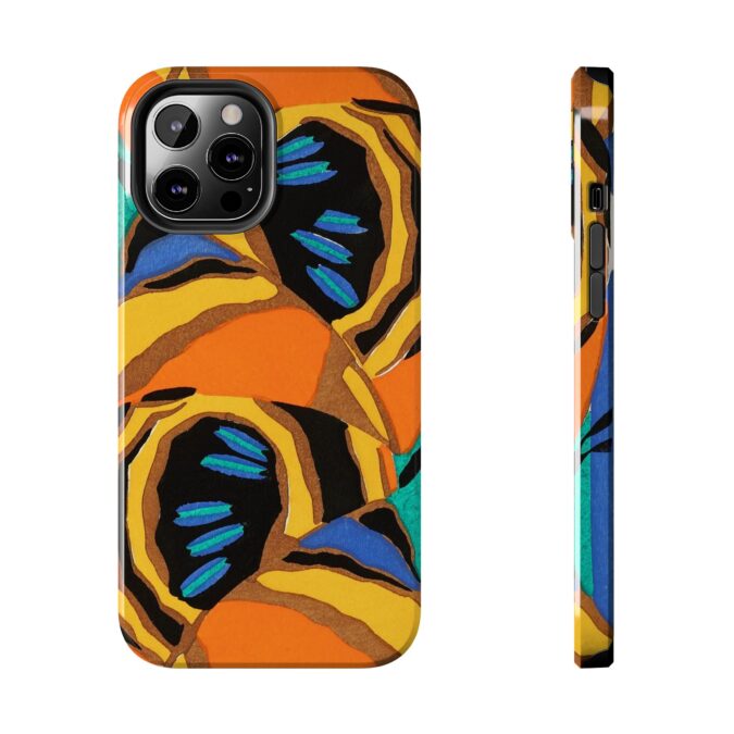 Orange, Black & Blue Abstract Phone Case - Image 25