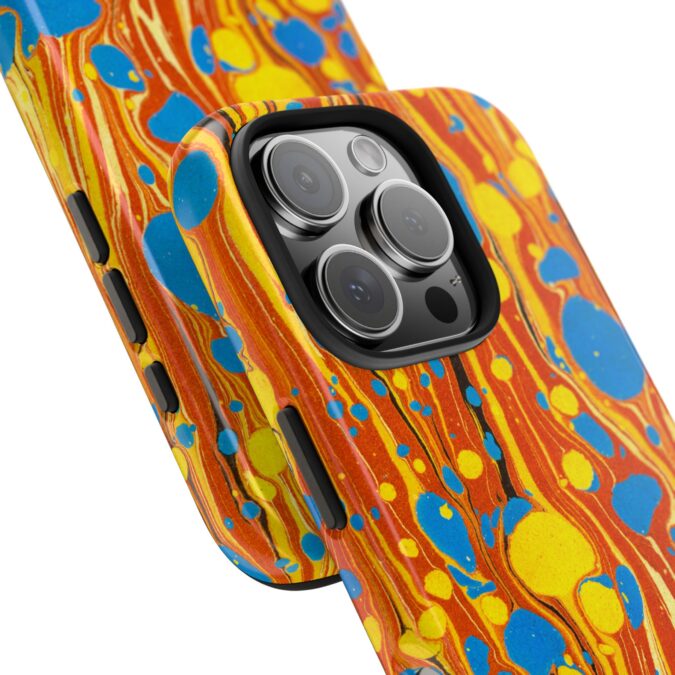 Marbled Phone Case - Orange, Yellow & Blue - Image 70
