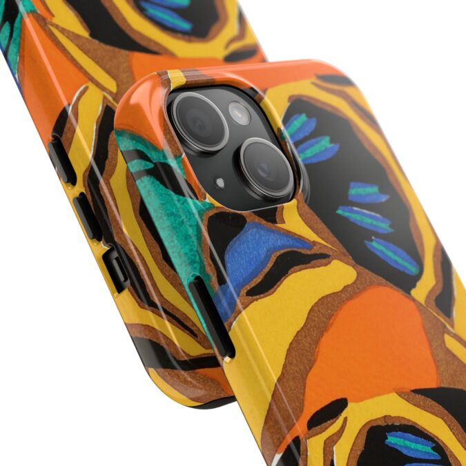 Orange, Black & Blue Abstract Phone Case - Image 54