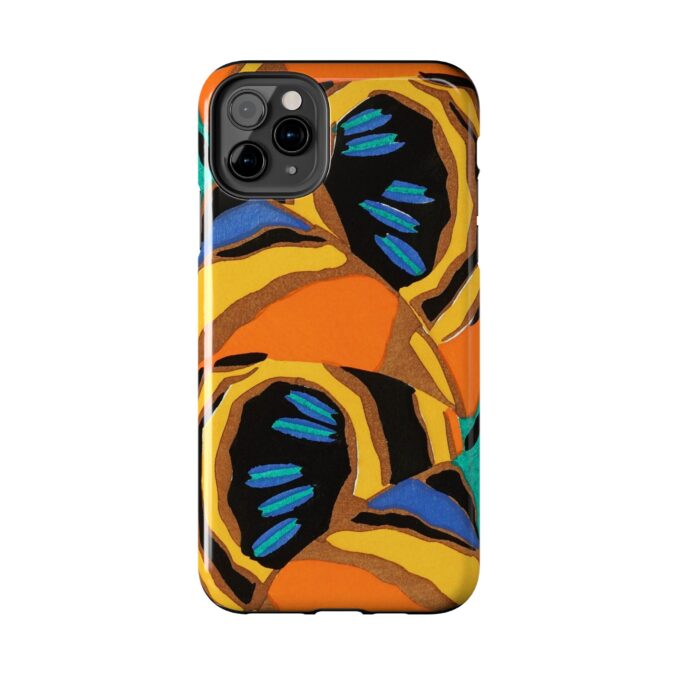 Orange, Black & Blue Abstract Phone Case - Image 10