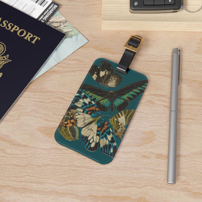 Teal Butterfly Luggage Tag - Image 4