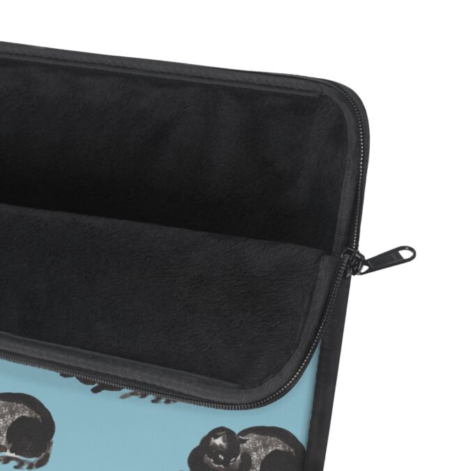 Black Cat Laptop Sleeve - Pale Blue - Image 6