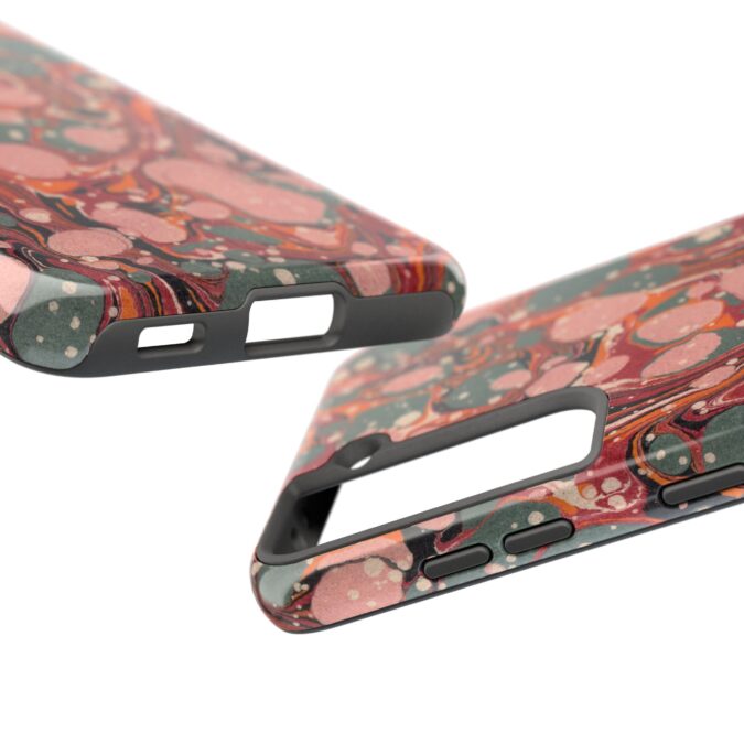Marbled Paper Phone Case - Pale Pink & Moss Green - Image 95