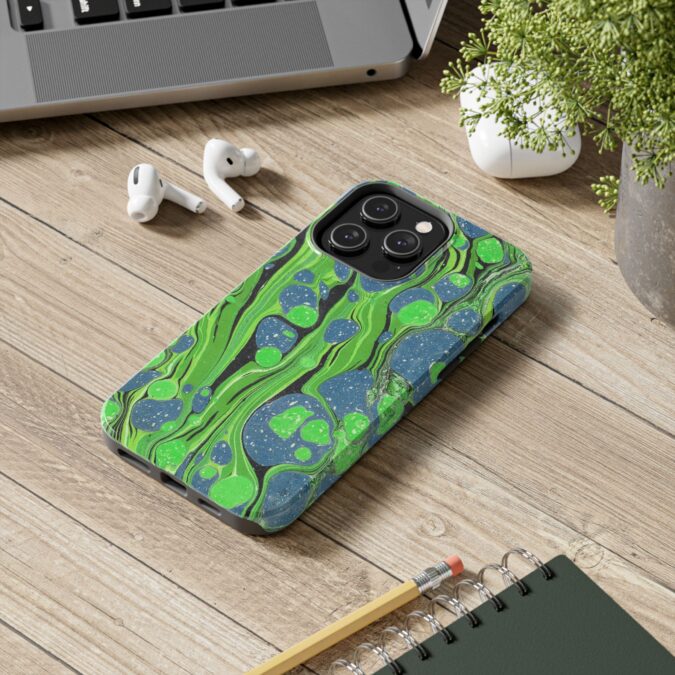 Marbled Phone Case - Lime Green and Blue - Image 50