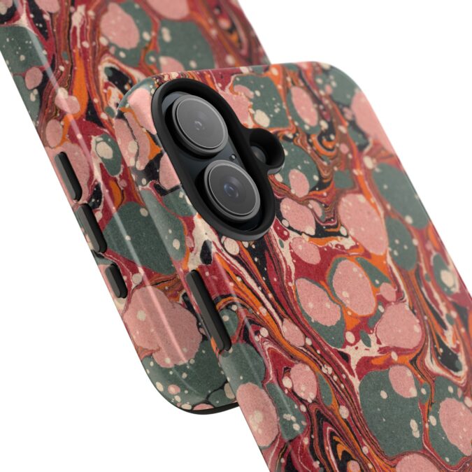 Marbled Paper Phone Case - Pale Pink & Moss Green - Image 79