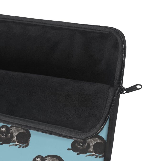 Black Cat Laptop Sleeve - Pale Blue - Image 3