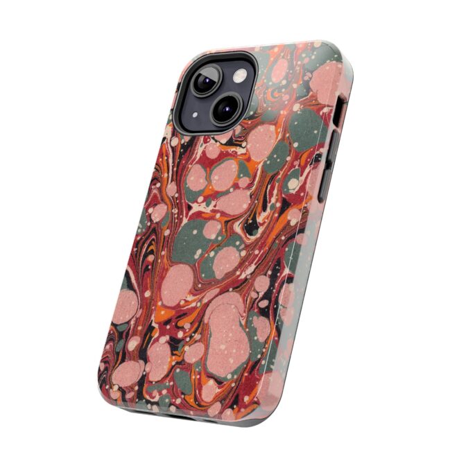Marbled Paper Phone Case - Pale Pink & Moss Green - Image 35