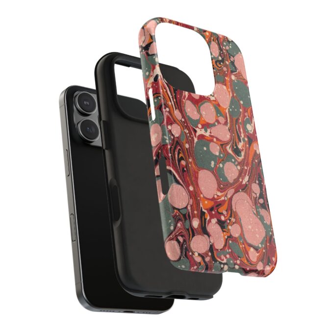 Marbled Paper Phone Case - Pale Pink & Moss Green - Image 71