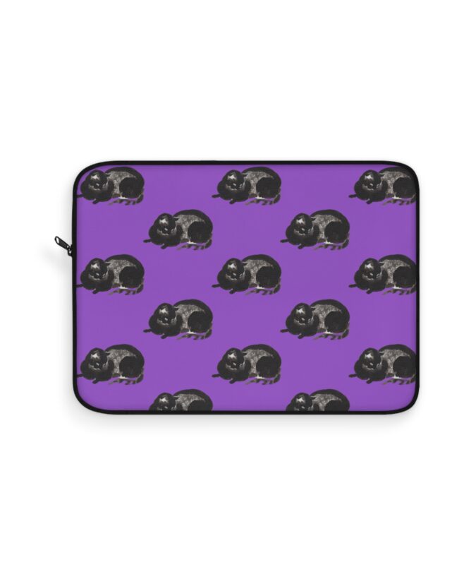 Black Cat Laptop Sleeve - Violet