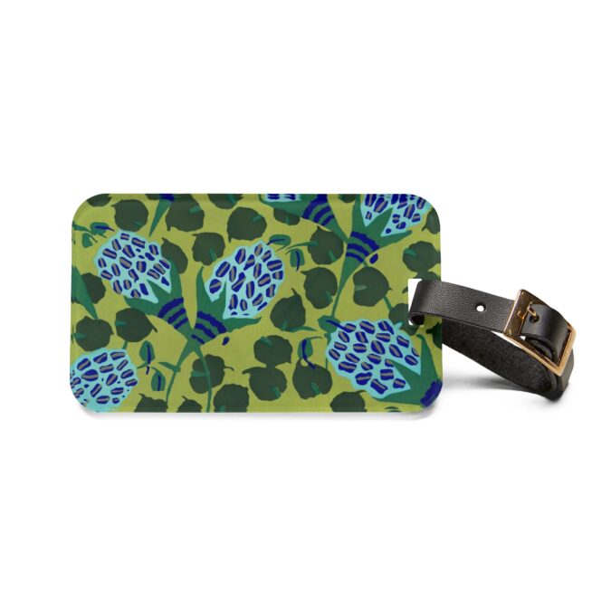 Blue & Green Floral Abstract Luggage Tag - Image 2
