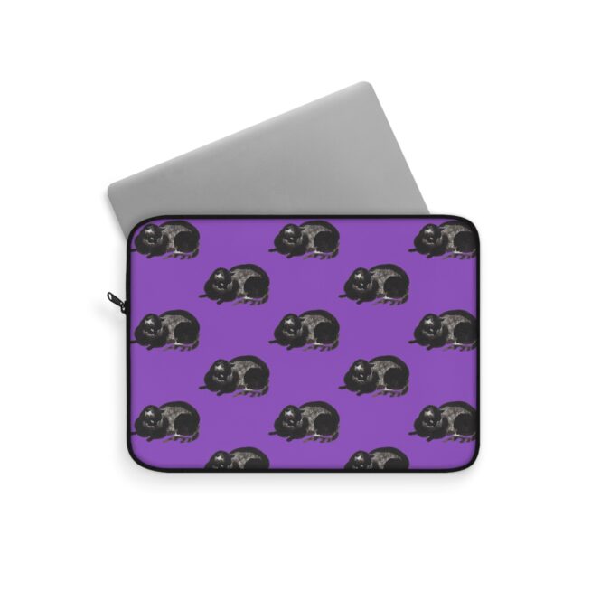 Black Cat Laptop Sleeve - Violet - Image 2