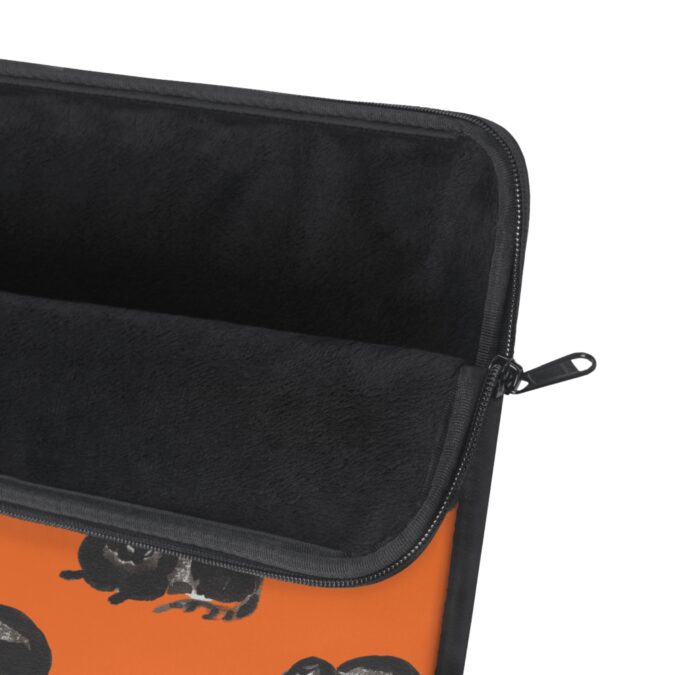 Black Cat Laptop Sleeve - Orange - Image 9