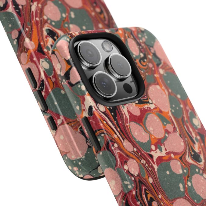 Marbled Paper Phone Case - Pale Pink & Moss Green - Image 73