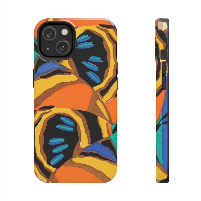 Orange, Black & Blue Abstract Phone Case - Image 45