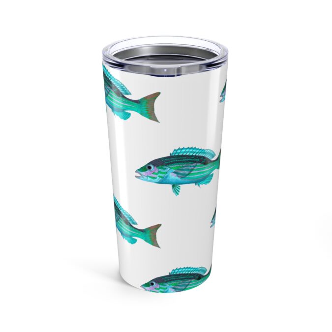 Patterned Prion Tumbler - Aqua on White - Image 2