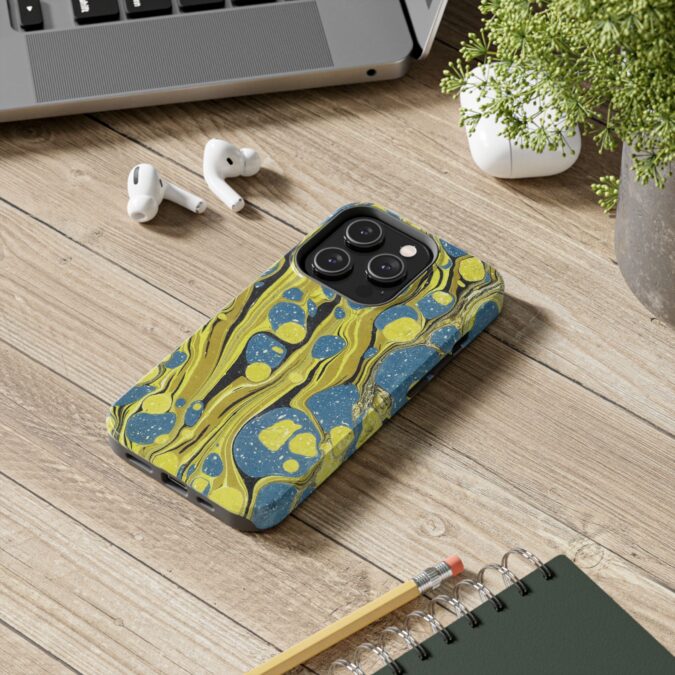 Marbled Phone Case - Citrine and Blue - Image 48