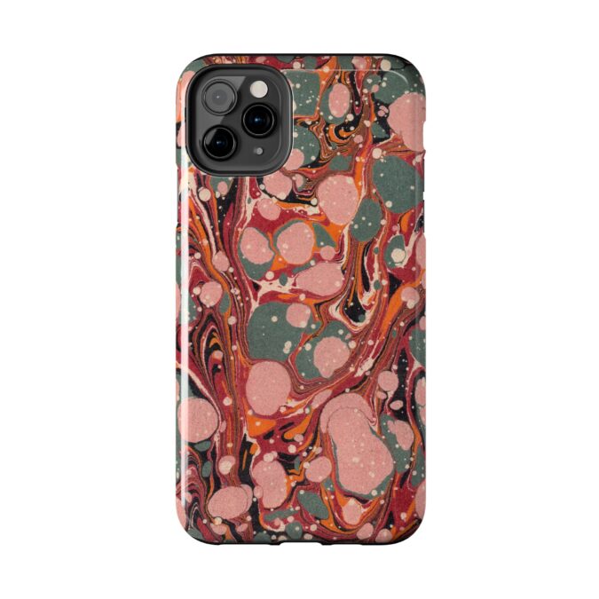Marbled Paper Phone Case - Pale Pink & Moss Green - Image 10