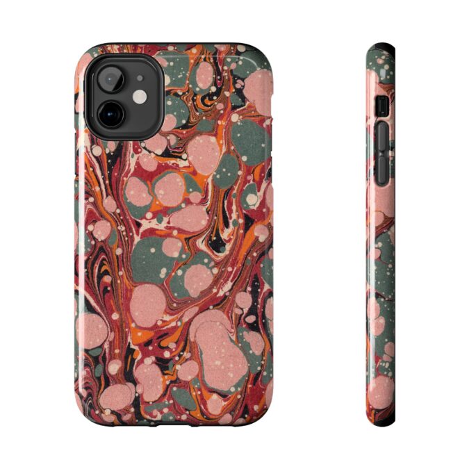 Marbled Paper Phone Case - Pale Pink & Moss Green