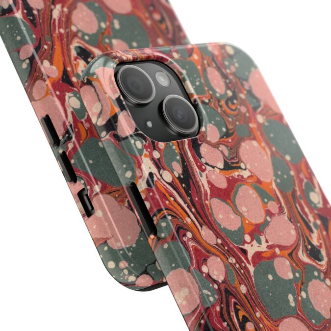 Marbled Paper Phone Case - Pale Pink & Moss Green - Image 62