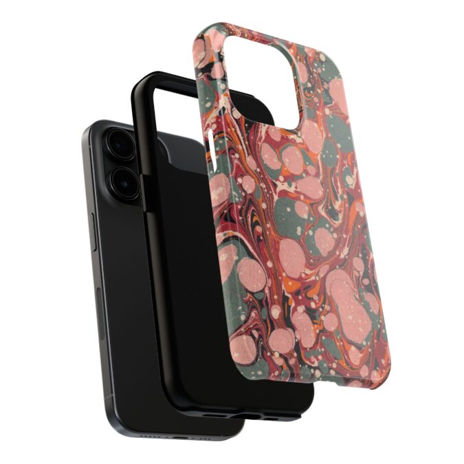 Marbled Paper Phone Case - Pale Pink & Moss Green - Image 60