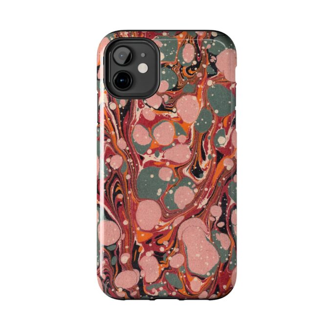Marbled Paper Phone Case - Pale Pink & Moss Green - Image 2