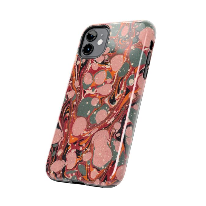 Marbled Paper Phone Case - Pale Pink & Moss Green - Image 3