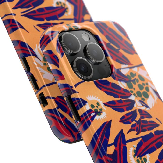 Red & Blue Leaf Abstract Phone Case - Image 66