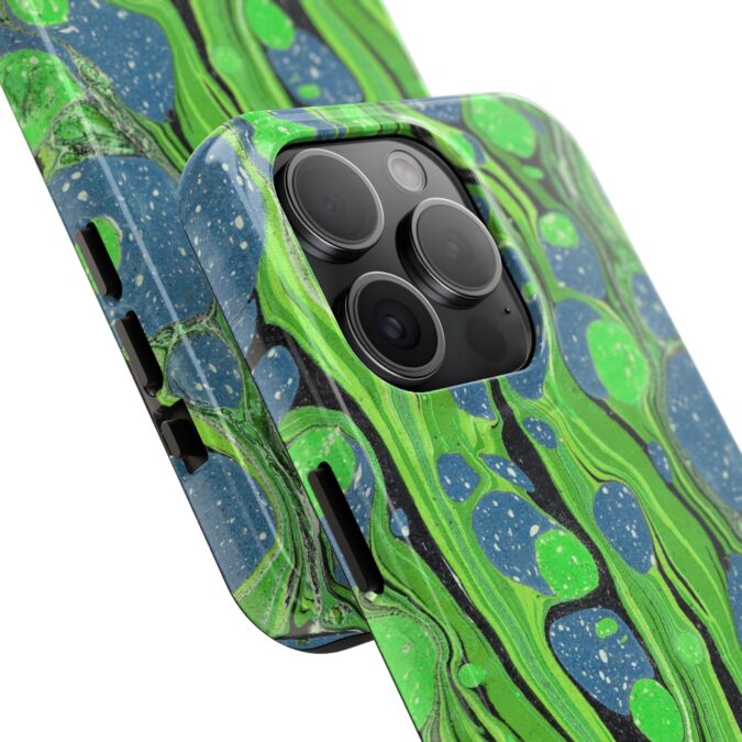 Marbled Phone Case - Lime Green and Blue - Image 58