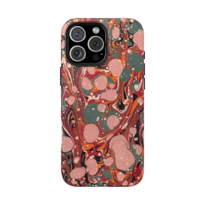 Marbled Paper Phone Case - Pale Pink & Moss Green - Image 72