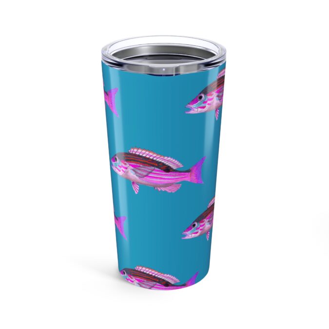 Patterned Prion Tumbler - Magenta on Turquoise - Image 2