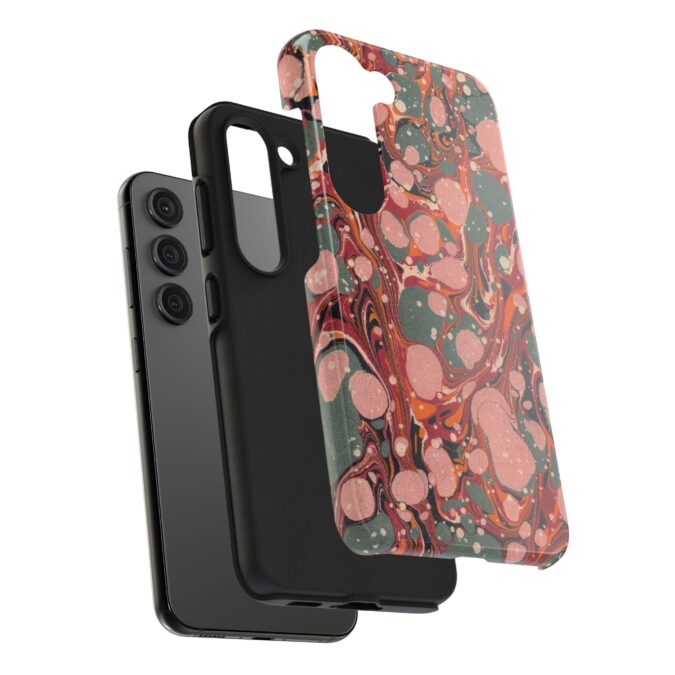 Marbled Paper Phone Case - Pale Pink & Moss Green - Image 88