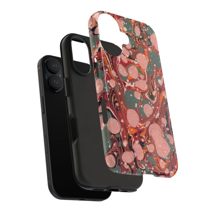 Marbled Paper Phone Case - Pale Pink & Moss Green - Image 77