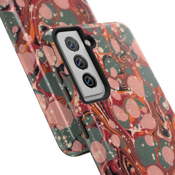 Marbled Paper Phone Case - Pale Pink & Moss Green - Image 94