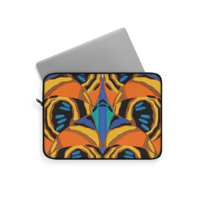 Orange, Black & Blue Abstract Laptop Sleeve - Image 2