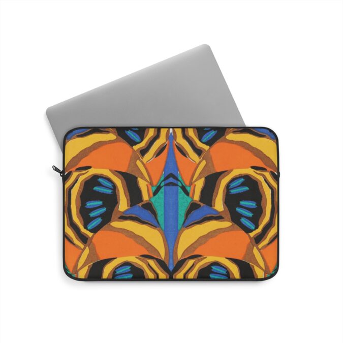 Orange, Black & Blue Abstract Laptop Sleeve - Image 5