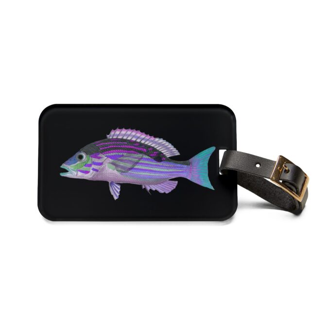 Periwinkle Fish Luggage Tag - Black - Image 2