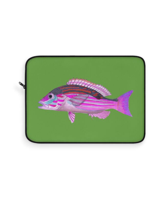 Magenta Fish Laptop Sleeve - Green
