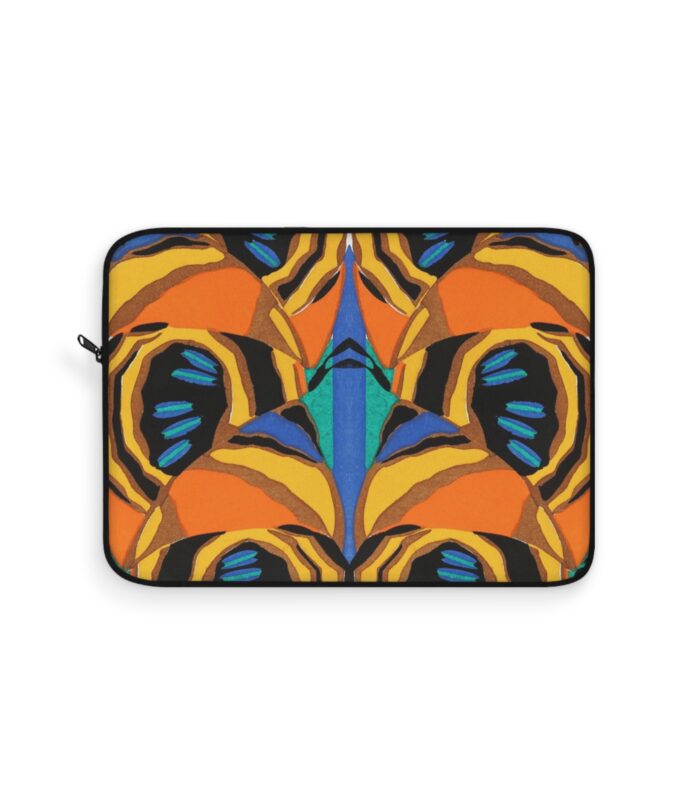 Orange, Black & Blue Abstract Laptop Sleeve